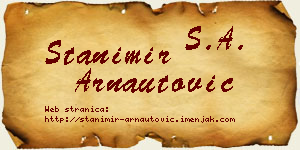 Stanimir Arnautović vizit kartica